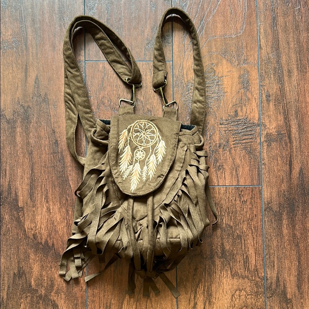 Brown Leather-Like Backpack with Classic Design
